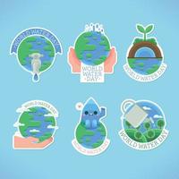 World Water Day Sticker Pack vector