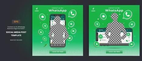 Whatsapp Business page promotion with 3D vector for Social media post