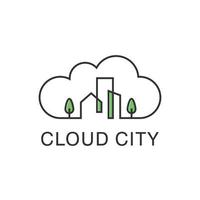 logotipo de la ciudad de la nube vector