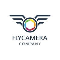 fly camera logo vector