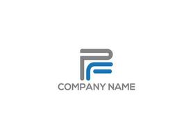 pf initial modern logo design vector template