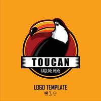 plantilla de logotipo de tucán con fondo amarillo.eps vector