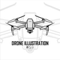 DRONE ILLUSTRATION WITH A WHITE BACKGROUND vector