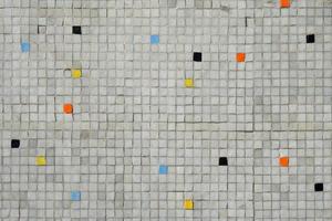gray tiled mosaic wall with random color pattern background photo