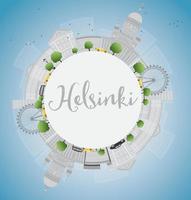 horizonte de helsinki con edificios grises y espacio para copiar. vector