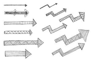 Hand drawn arrows. vector
