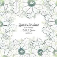 Save the date wedding invite card template. vector