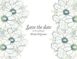 Save the date wedding invite card template. vector