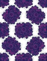 Pattern with drawing violet flowers. vector