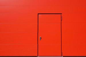 vibrant red exterior wall and door photo