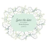 Save the date wedding invite card template. vector