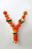 flower garland on white Background. photo