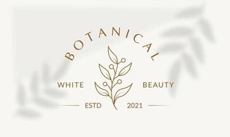 logotipo dibujado a mano con elementos florales botánicos con flores silvestres y hojas. logo para spa y salón de belleza, boutique, tienda orgánica, boda, diseñador floral, interior, fotografía, cosmética. vector