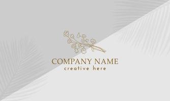 logotipo dibujado a mano con elementos florales botánicos con flores silvestres y hojas. logo para spa y salón de belleza, boutique, tienda orgánica, boda, diseñador floral, interior, fotografía, cosmética. vector