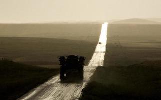 Rural Saskatchewan country road storm photo