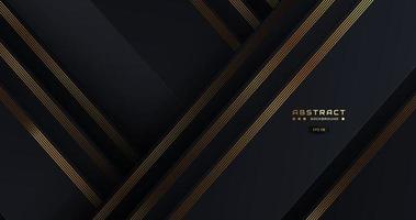 black and gold abstract background with line and shape vector