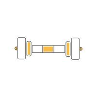 Elegante icono de línea delgada sport dumbbell aislado sobre fondo blanco - vector