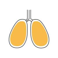 elegante icono de pulmones de línea delgada sobre fondo blanco - vector