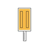 Elegante icono de helado de línea delgada aislado en fondo blanco - vector