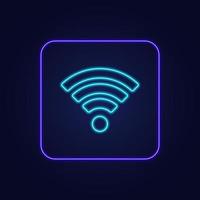Beautiful stylish colorful neon wi-fi icon - Vector