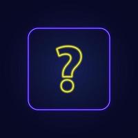 Beautiful stylish colorful neon question mark icon - Vector