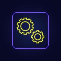 Beautiful stylish colorful neon gear icon - Vector