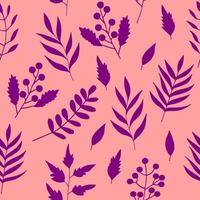 flowers and leaves seamless pattern hand drawn. , minimalism, scandinavian, monochrome, trendy colors 2022. simple abstract plants. wallpaper, wrapping paper, textiles, background. vector