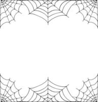 spider web frame border. hand drawn doodle. , scandinavian, nordic, minimalism, monochrome. card, invitation. halloween. vector