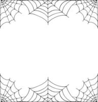 spider web frame border. hand drawn doodle. , scandinavian, nordic, minimalism, monochrome. card, invitation. halloween. vector