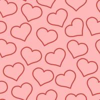 hearts seamless pattern. hand drawn doodle style. love, valentines day. textiles, wallpaper, wrapping paper. vector