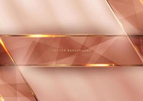 Abstract 3D soft pink luxury geometric diagonal overlapping shiny background with lines golden glowing with copy space for text. vector