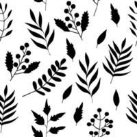 flores y hojas dibujadas a mano de patrones sin fisuras. , minimalismo, escandinavo, monocromo, colores de moda 2022. plantas abstractas simples. papel pintado, papel de regalo, textiles, fondo. vector