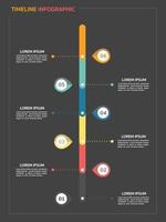 plantilla de línea de tiempo horizontal con seis flechas, infografía de línea de tiempo. vector