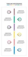 Horizontal timeline template with six arrows,Timeline infographic. vector