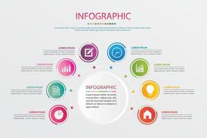 Timeline infographics design vector and marketing icons. Business concept with 8 options, steps or processes .