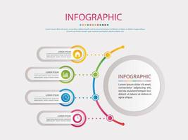 vector de diseño de infografías de línea de tiempo e iconos de marketing. concepto de negocio con 4 opciones, pasos o procesos.