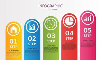 Business data. timeline infographic 5 steps or options icons designed for abstract background template vector