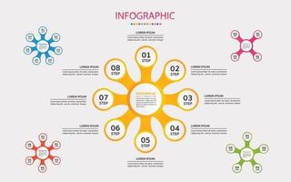 datos comerciales línea de tiempo infografía 5 pasos u opciones iconos diseñados para plantilla de fondo abstracto vector