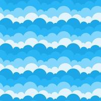 Blue sky clouds seamless pattern vector