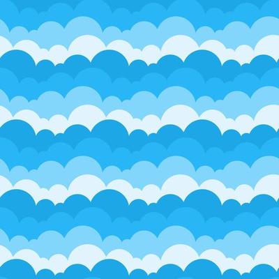 Blue sky clouds seamless pattern