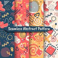 Collection of seamless abstract patterns with trendy hand drawn vector