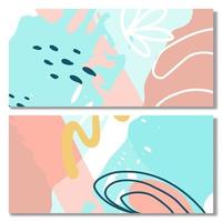Set of Abstract Shape Background Memphis Pastel Color vector