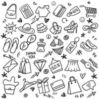 Set of Shopping Doodle Sketch vector