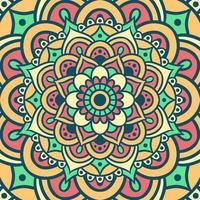 Ethnic Mandala Round Ornament Pattern With Colorful vector
