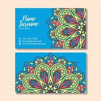 Vintage business card with mandala design template vector