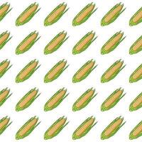 Corn hand drawn vector seamless pattern