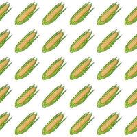 Corn hand drawn vector seamless pattern