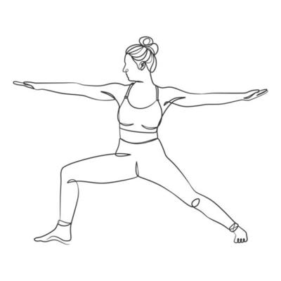 Yoga girl continuous line drawing minimalist design 6033279 Vector Art at  Vecteezy
