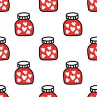 Seamless pattern of Jars with heart. Pattern for Valentines day vector
