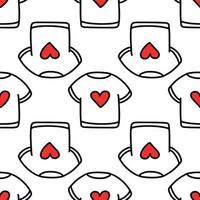 pattern of a T-shirt with a heart.Pattern for Valentines Day vector